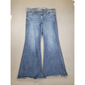 American Eagle Jeans Womens 16 Short Blue Low Rise Flare boho Stretch